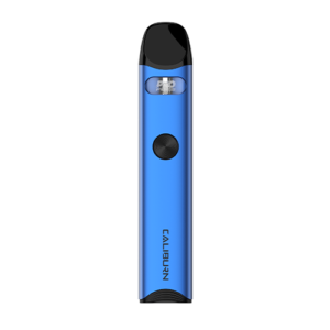 Vaper using the CALIBURN A3 button-lock feature for safety